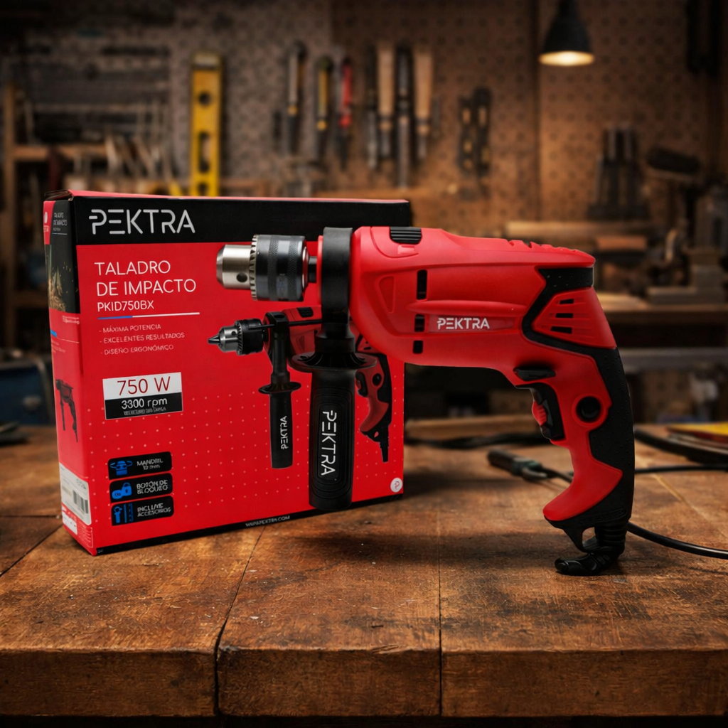 Taladro Percutor PEKTRA 750W Mandril 13 mm (PKID750BX)
